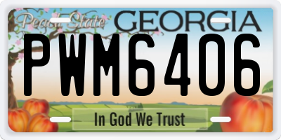GA license plate PWM6406