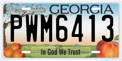 GA license plate PWM6413