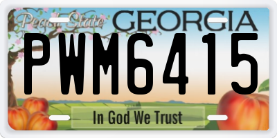 GA license plate PWM6415