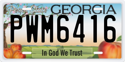 GA license plate PWM6416
