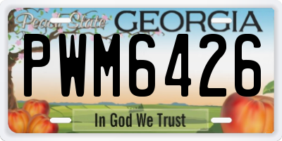GA license plate PWM6426