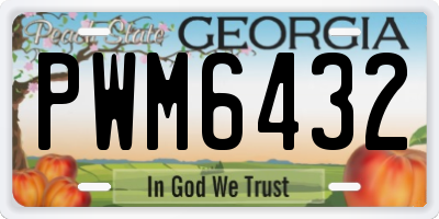 GA license plate PWM6432