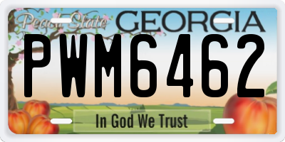 GA license plate PWM6462