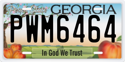 GA license plate PWM6464