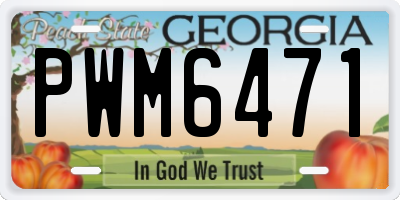 GA license plate PWM6471