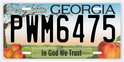 GA license plate PWM6475