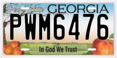 GA license plate PWM6476