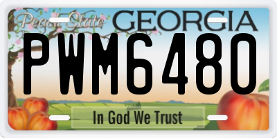 GA license plate PWM6480