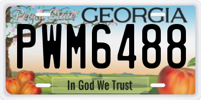 GA license plate PWM6488