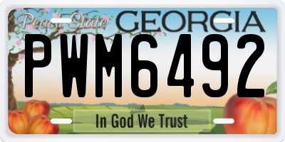 GA license plate PWM6492