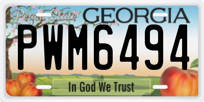 GA license plate PWM6494