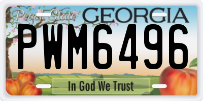 GA license plate PWM6496