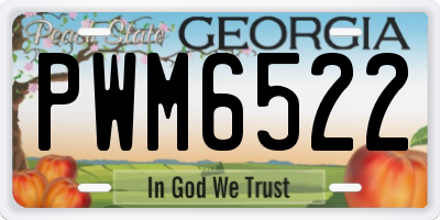 GA license plate PWM6522