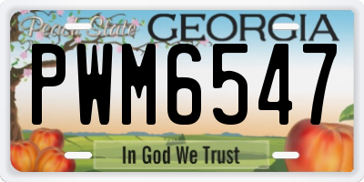 GA license plate PWM6547