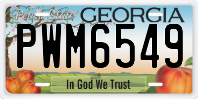 GA license plate PWM6549