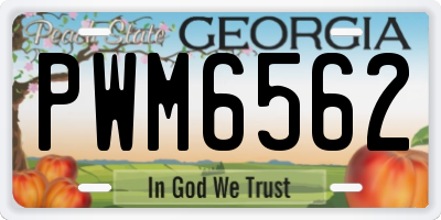 GA license plate PWM6562