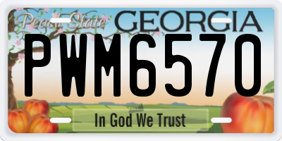 GA license plate PWM6570