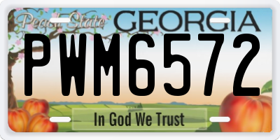 GA license plate PWM6572