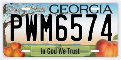 GA license plate PWM6574