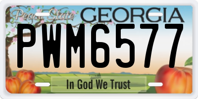 GA license plate PWM6577
