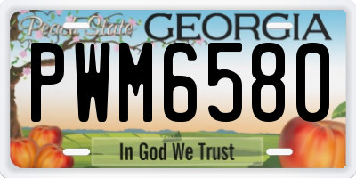 GA license plate PWM6580