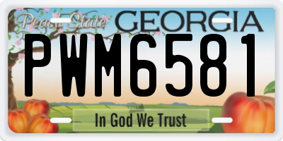 GA license plate PWM6581