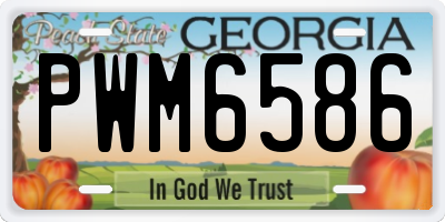 GA license plate PWM6586
