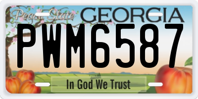 GA license plate PWM6587