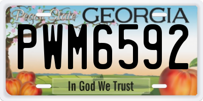 GA license plate PWM6592