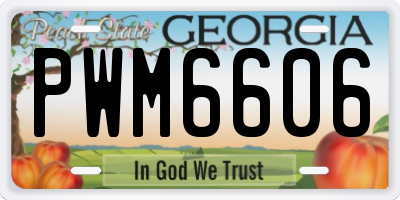 GA license plate PWM6606