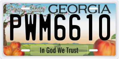 GA license plate PWM6610