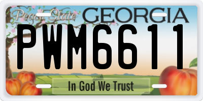 GA license plate PWM6611
