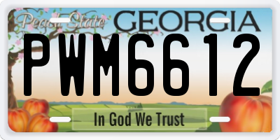 GA license plate PWM6612