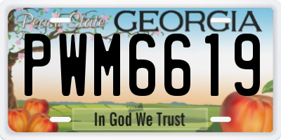 GA license plate PWM6619