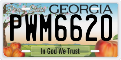 GA license plate PWM6620