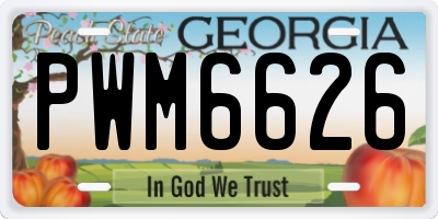 GA license plate PWM6626