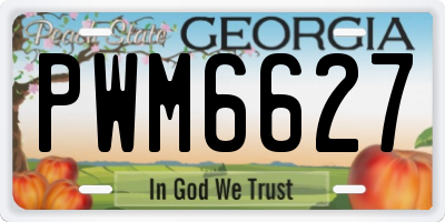 GA license plate PWM6627