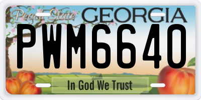 GA license plate PWM6640
