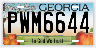 GA license plate PWM6644