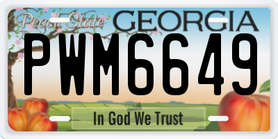 GA license plate PWM6649