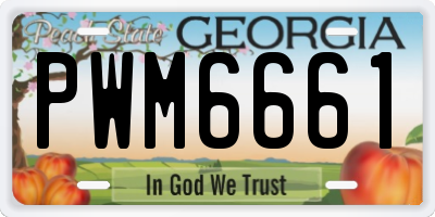 GA license plate PWM6661