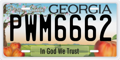 GA license plate PWM6662