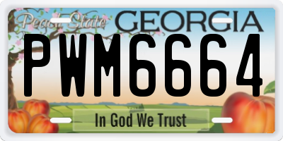 GA license plate PWM6664