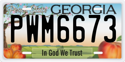 GA license plate PWM6673