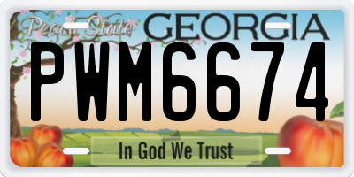 GA license plate PWM6674