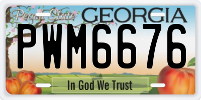 GA license plate PWM6676
