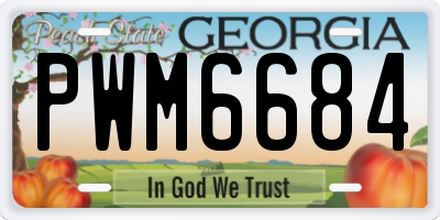 GA license plate PWM6684