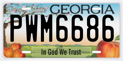 GA license plate PWM6686