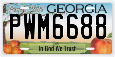 GA license plate PWM6688