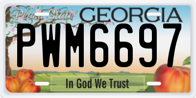 GA license plate PWM6697